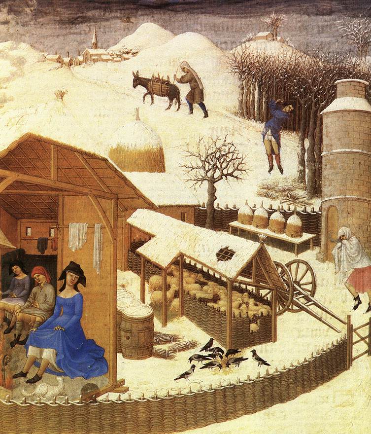 Les trs riches heures du Duc de Berry: Fevrier (February), detail g